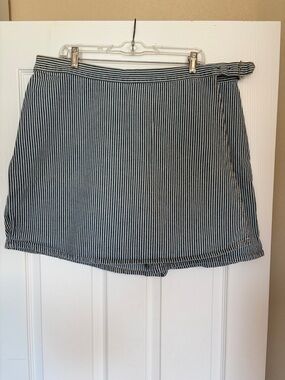 Vintage Newport News Denim Skort Sz 20W Coastal Grandma Pinstripe R7